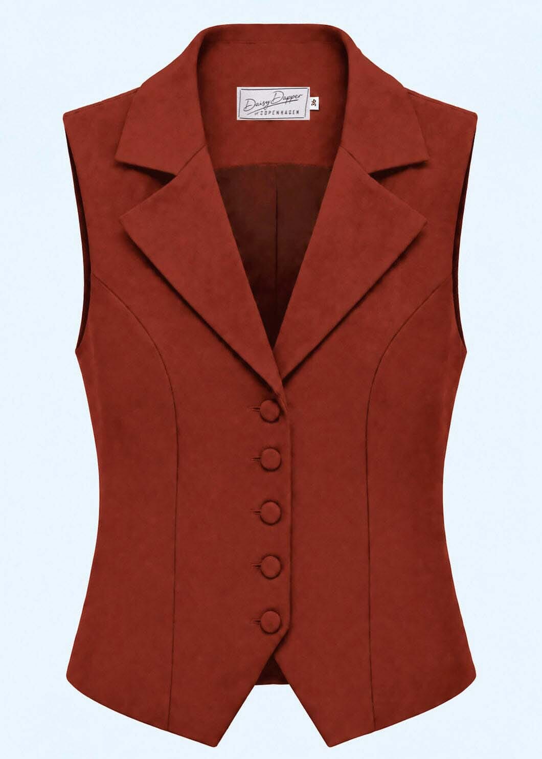 Marlene vest - rust rød vest Daisy Dapper 