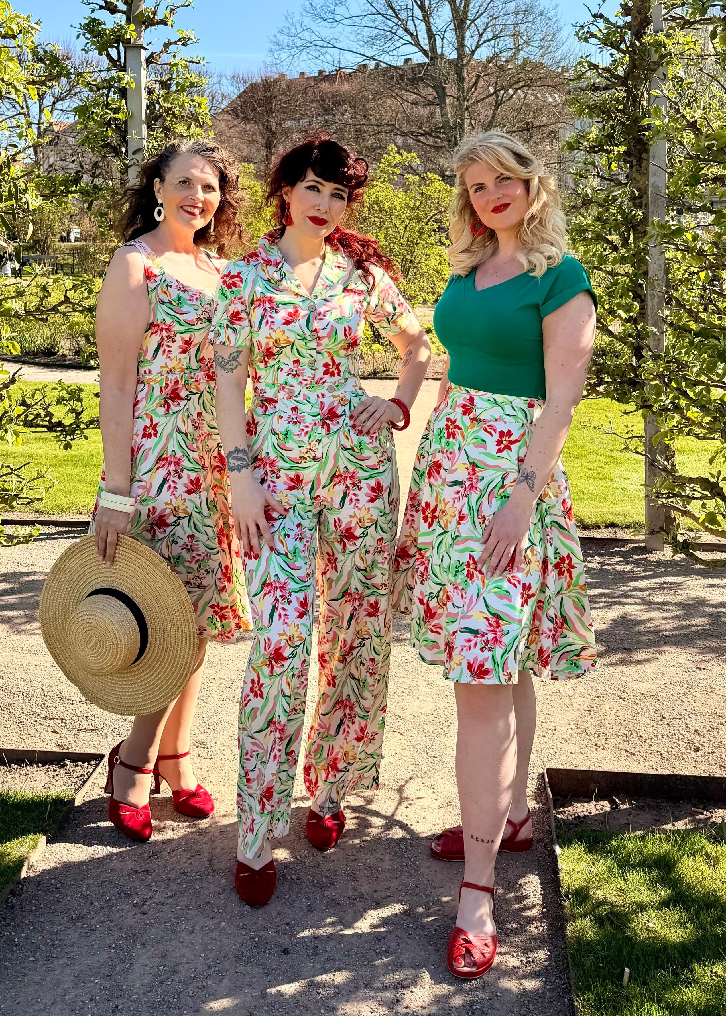 1950s style swing skirt in multi floral from Daisy Dapper