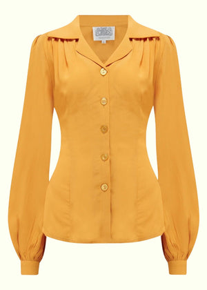 Poppy Skjortebluse i mustard toej Seamstress Of Bloomsbury 