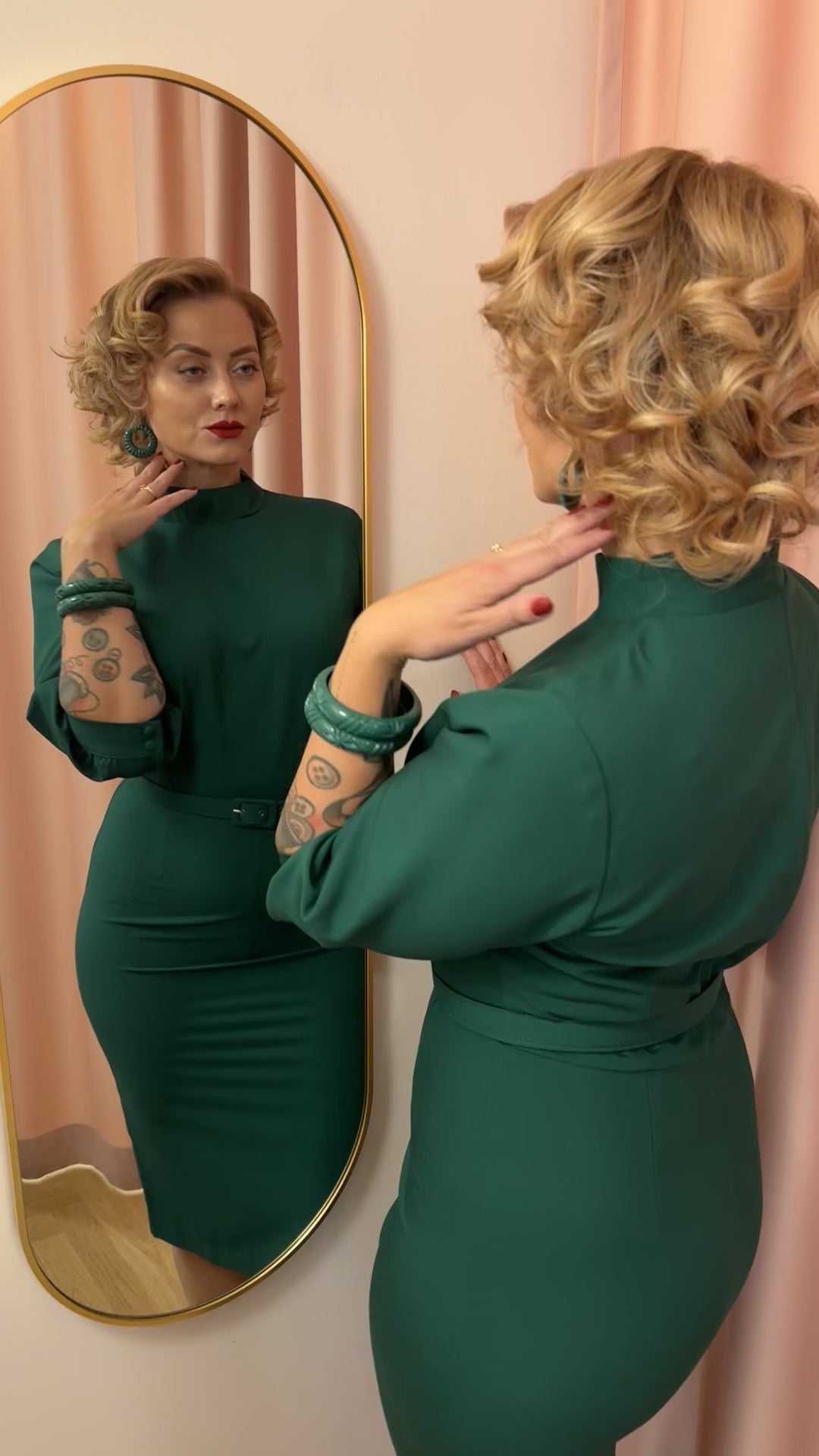 Audrey turtleneck dress in royal blue from Daisy Dapper