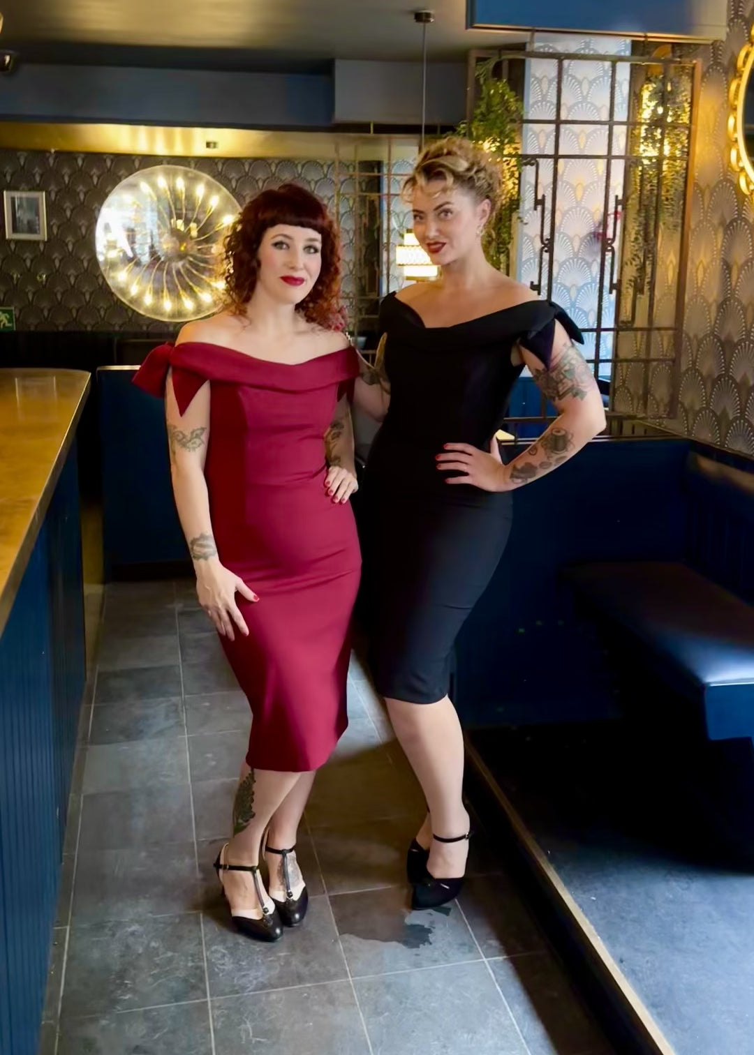 Tilly Off Shoulder Pencil Dress – The Pretty Dress Company
