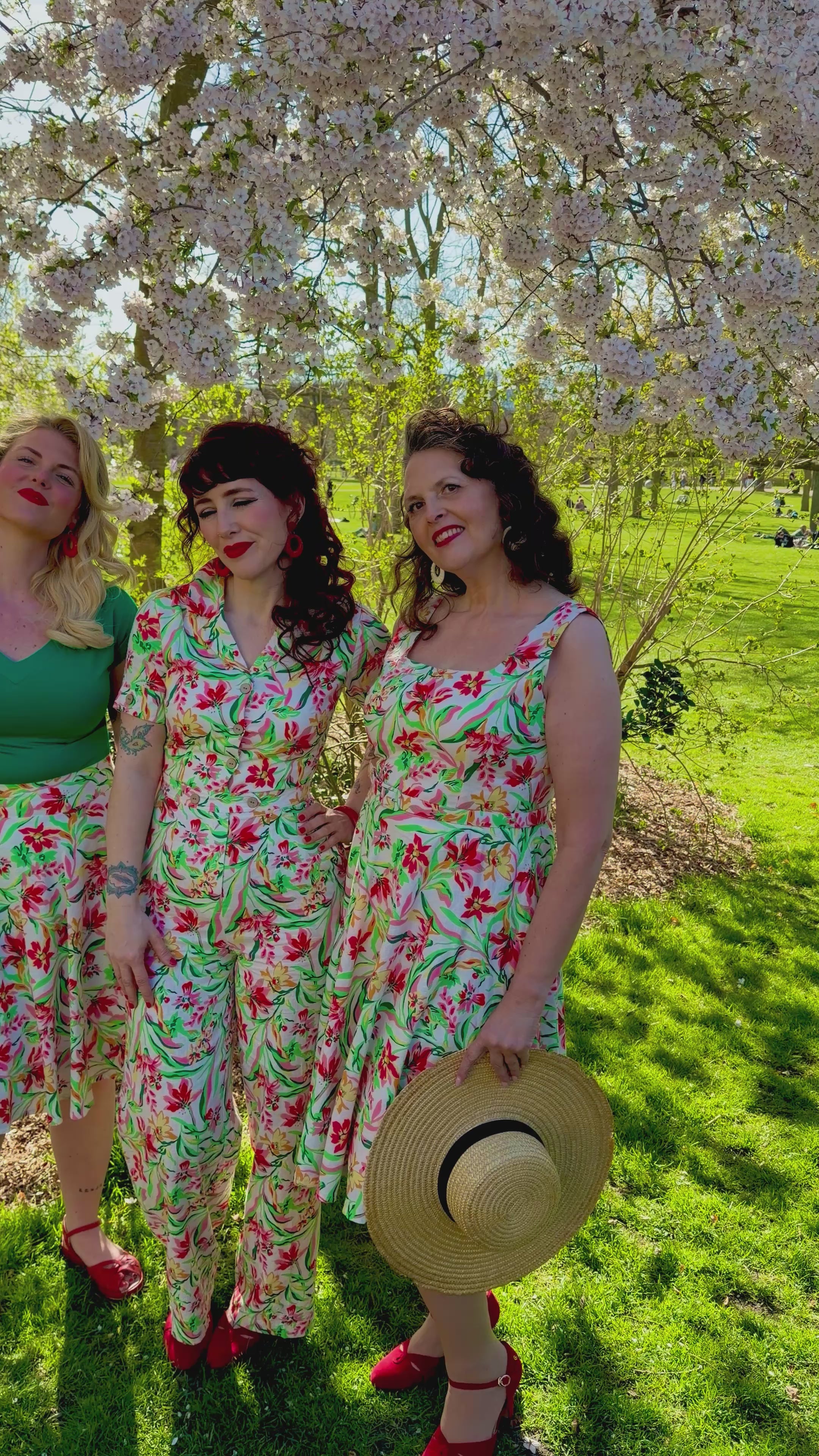 1950s style swing skirt in multi floral from Daisy Dapper