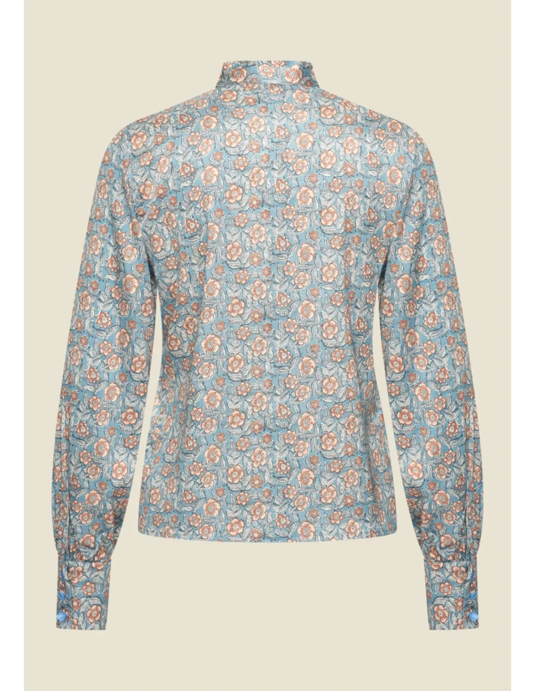 Ruffle Blouse i Autumn Bloom med bindesløjfe langærmet skjorte Very Cherry 