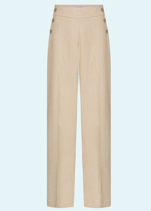 Sally højtaljede sailor bukser i beige sand bukser Daisy Dapper 