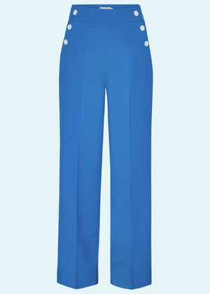 Sally højtaljede sailor bukser i sommerblå bukser Daisy Dapper 