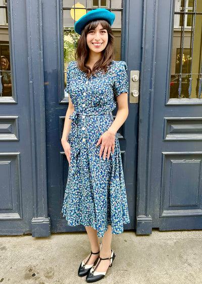 Skjortekjole i 1940'er stil i 'marguerite' Kjoler House of Foxy 