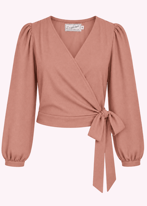 Slåom bluse med 3/4 lange ærmer - rose linen look slåom bluse Daisy Dapper 