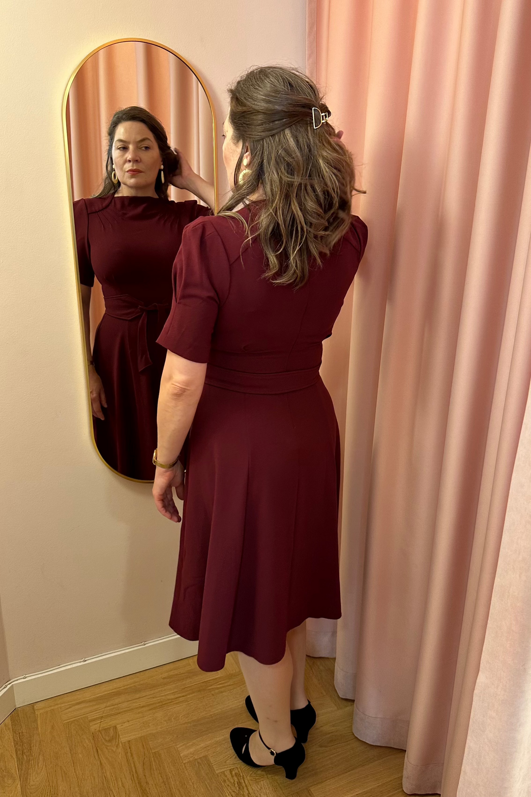 Stanwyck 40s style dress in berry from House of Foxy