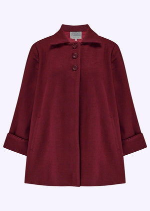Swing jakke i bordeaux uld frakke Seamstress Of Bloomsbury 
