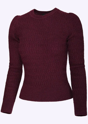 The All Round Sweater - Black Cherry strik top Emmy Design 