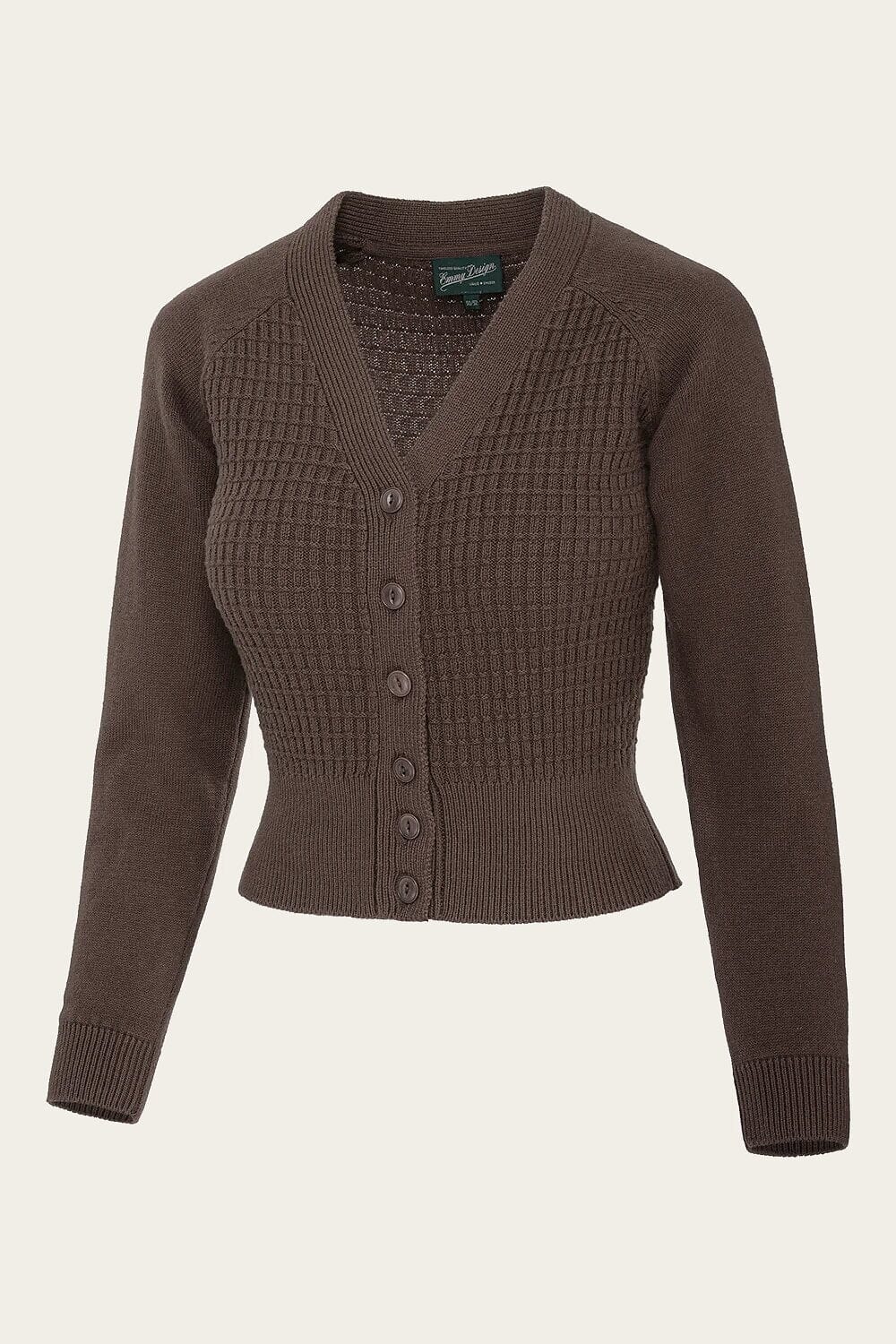 The Cable Knit College Cardigan - Brun cardigan Emmy Design 