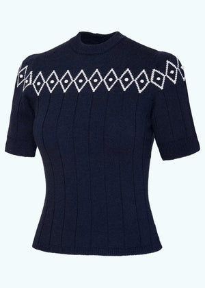 The Darling Diamond Top - Navy strik top Emmy Design 