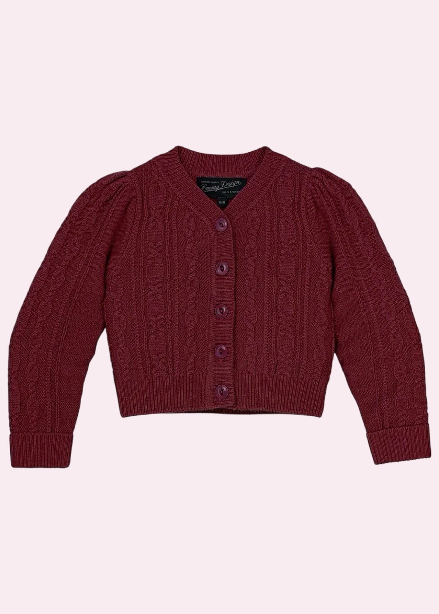 The little Ice Skater Cardigan maroon melange cardigan Emmy Design 