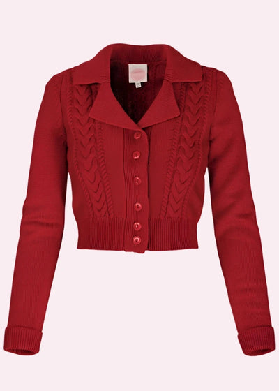 The Summernight Knit Jacket i 'Lipstick Red' cardigan Emmy Design 