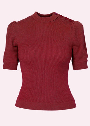 The Top Drawer Top i granatæble rød bluse Emmy Design 