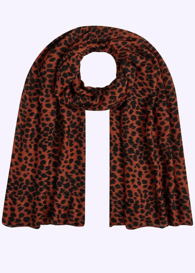 Tiger print tørklæde i kanelbrun Accessories King Louie 