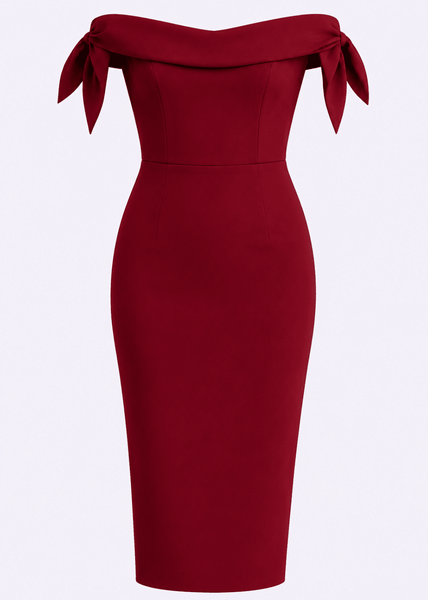 Tilly Off Shoulder Pencil Dress – The Pretty Dress Company