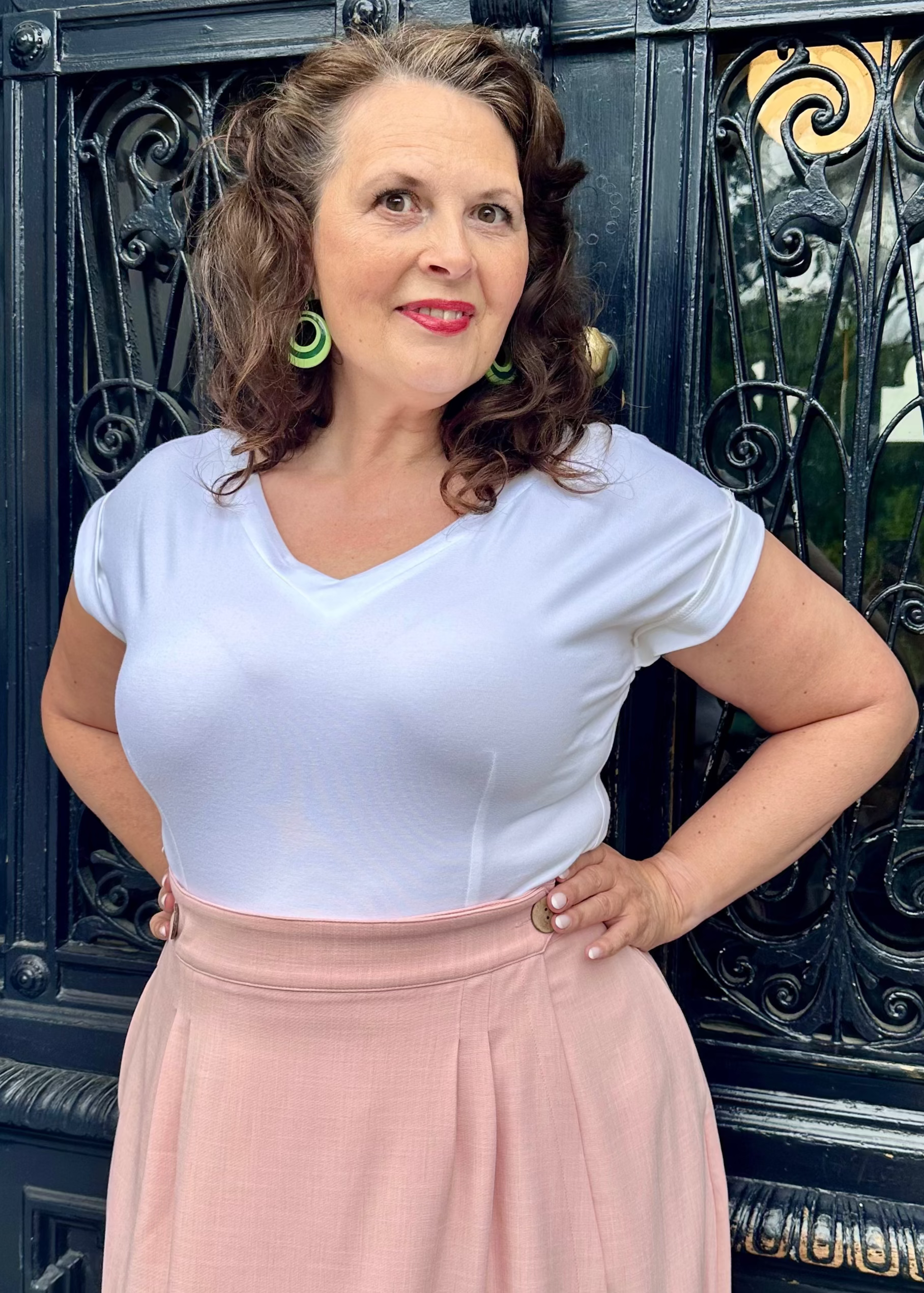 Two tone hoop øreringe i grøn Accessories Rock It Rosie 