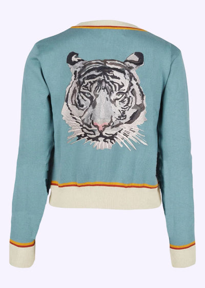 Vera cardigan 'Arctic Tiger' i støvet blå cardigan Palava 