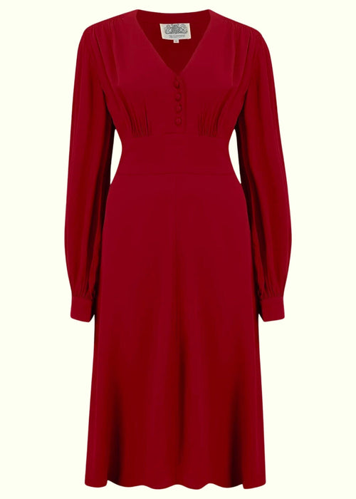Ava 1940s dress - burgundy