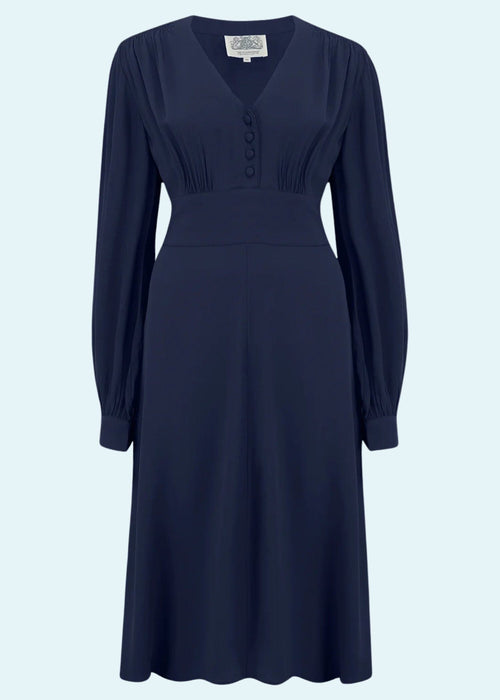 Ava 1940s dress - navy