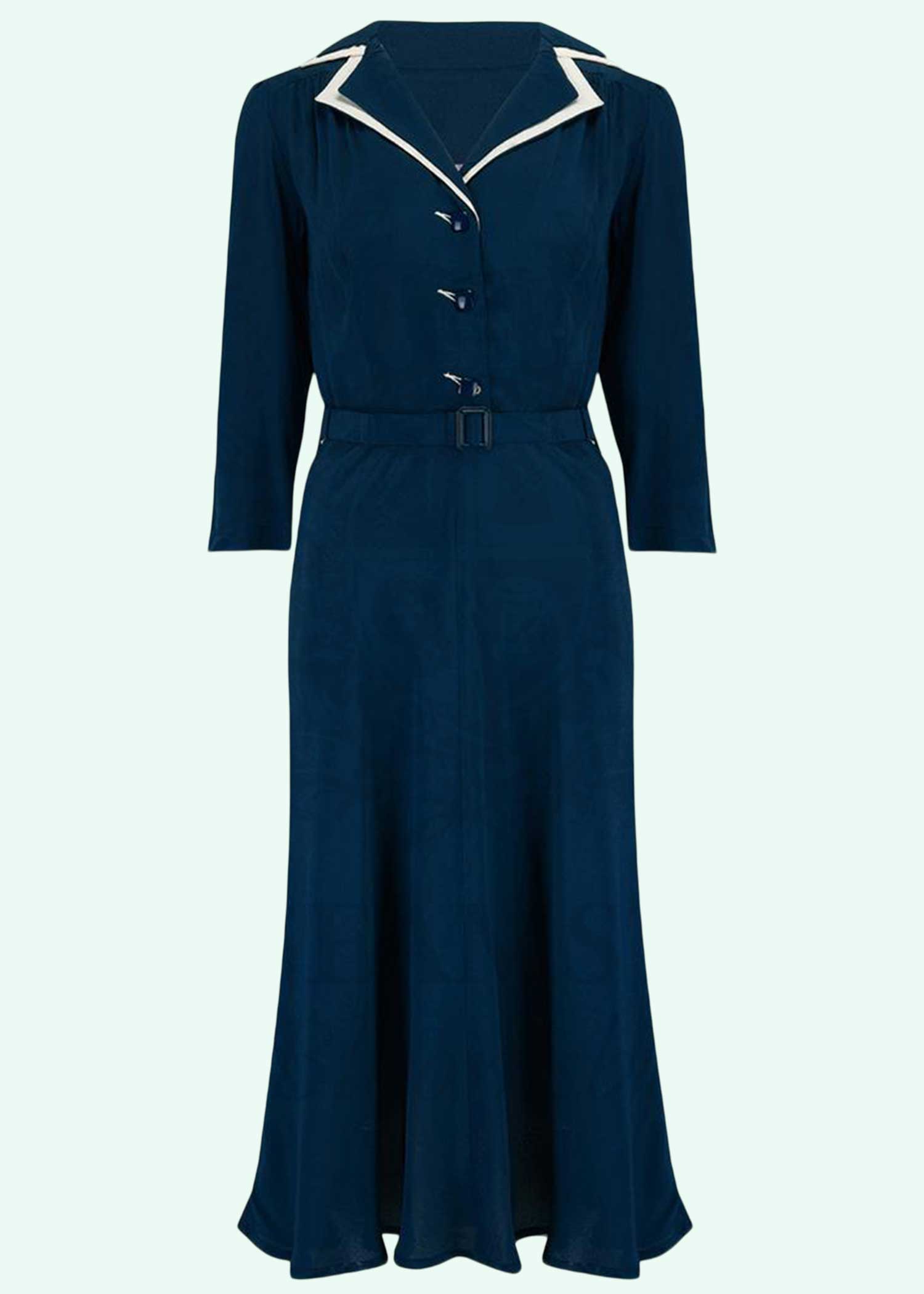 Bloomsbury: Lisa-Mae skjortekjole i navy Seamstress Of Bloomsbury 
