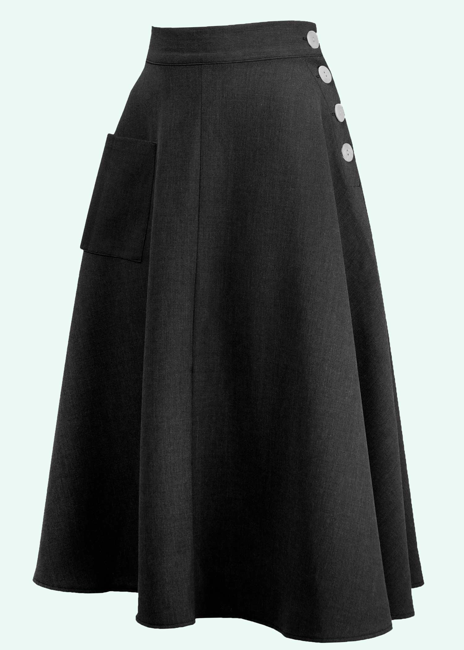 House of Foxy: Whirlaway swing nederdel i sort toej Mondo Kaos 