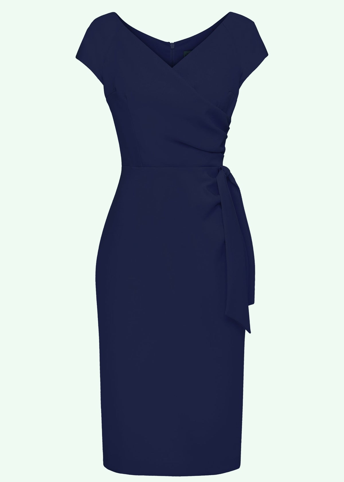 navy blue pencil dress with sleeves Vintage Chic for Topvintage 50s Vivien Pencil Dress in Navy