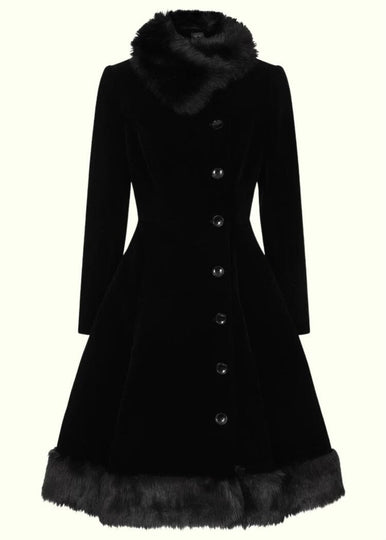 Collectif vintage callie quilted velvet swing shop coat